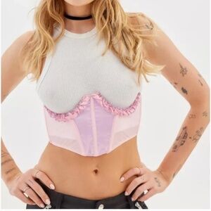 Out From Under Tease Cupless Ruffle Hipster Chic Glam Rock Goth Sexy Hip Blouse